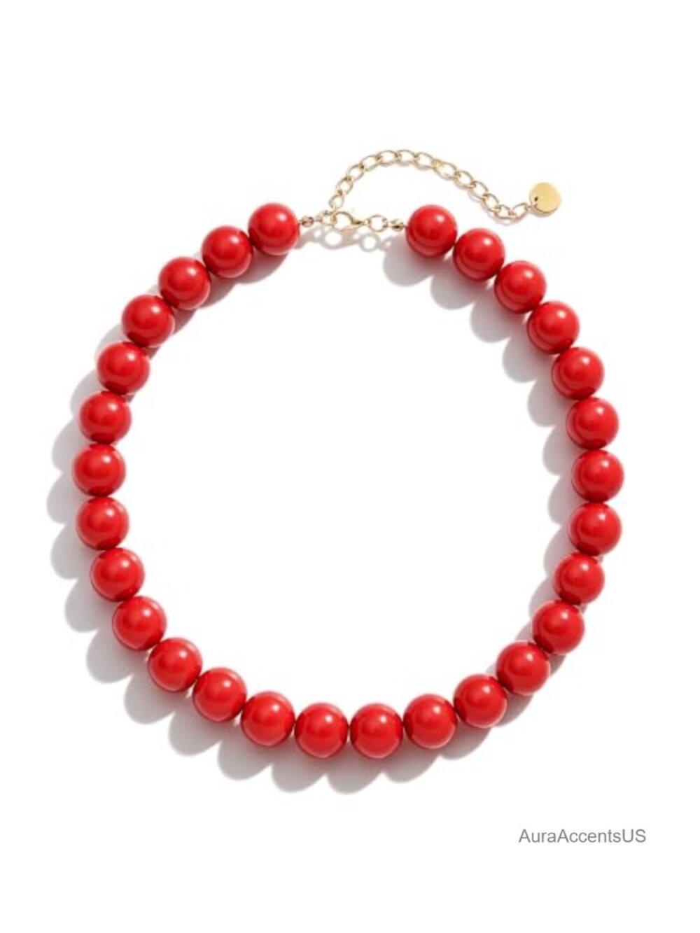 Chunky Beaded Necklace 16mm Round Resin Modern Statement Jewelry